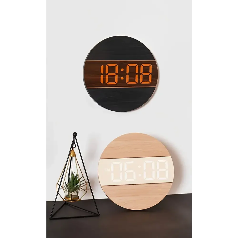 Digital Wall Clock | Bamboo LED Display & Silent Movement | 30 cm