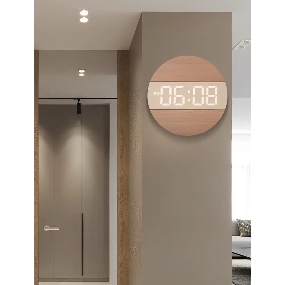 Digital Wall Clock | Bamboo LED Display & Silent Movement | 30 cm