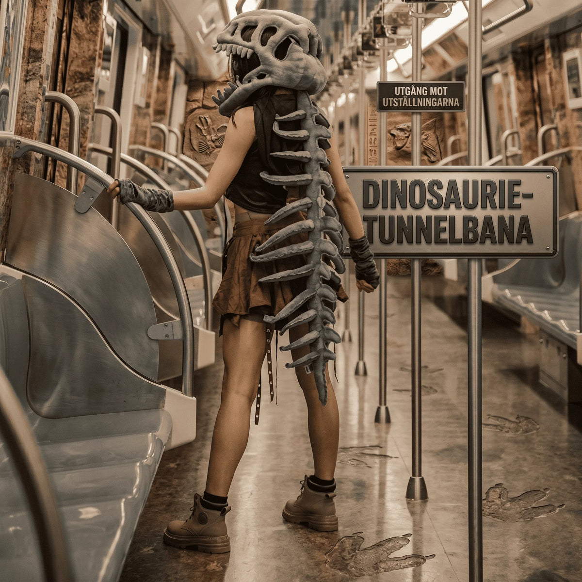 Dinosaur Hat | Realistic Skeleton & Machine Washable Plush | Child & Adult Sizes
