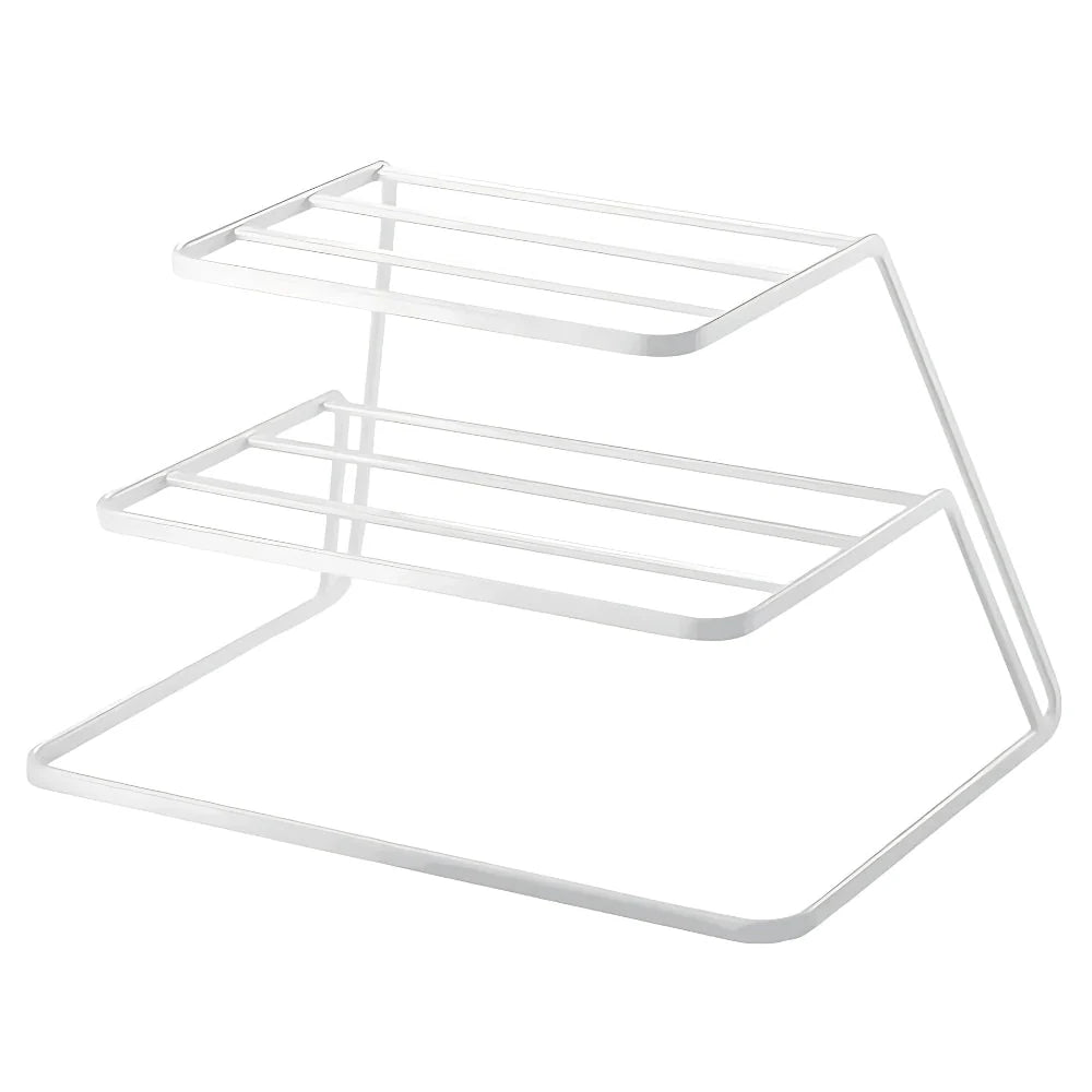 Dish Rack | Two-Tier Stainless Steel & Space-Saving | 11 x 8 x 7 in