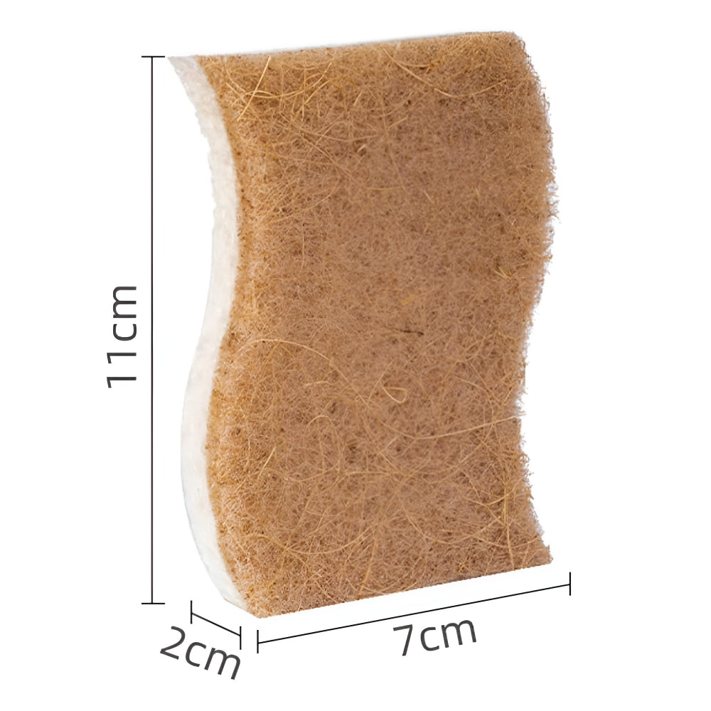 Dish Sponge | Coconut Fiber & Wood Pulp | Ergonomic S-Shape