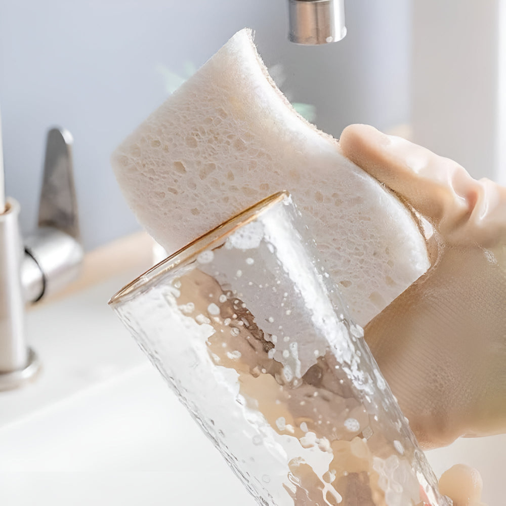 Dish Sponge | Coconut Fiber & Wood Pulp | Ergonomic S-Shape