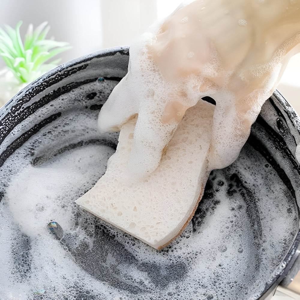 Dish Sponge | Coconut Fiber & Wood Pulp | Ergonomic S-Shape