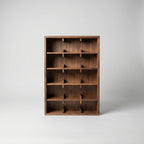 Display Shelf | Solid Black Walnut & Wall-Mounted | 15 Adjustable Compartments