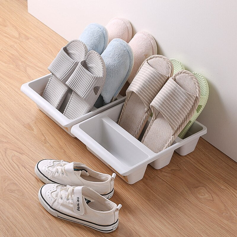 Shoe Storage Box | Upright Space-Saving Design | 3 Compartments
