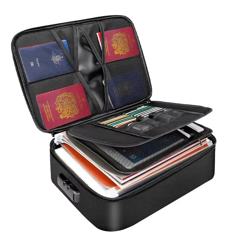 Document Organizer Bag | Fire-Resistant & Waterproof | Fits US Letter