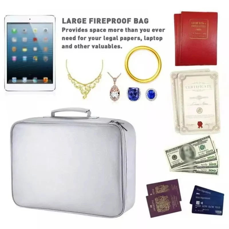 Document Organizer Bag | Fire-Resistant & Waterproof | Fits US Letter
