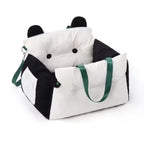 Dog Bed | Panda-Shaped Tufted Plush & Removable Machine-Washable Cover | 60 x 50 x 30 cm