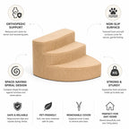 Dog Bed Stairs | Orthopedic Foam & Non-Slip Corduroy | 2–4 Steps