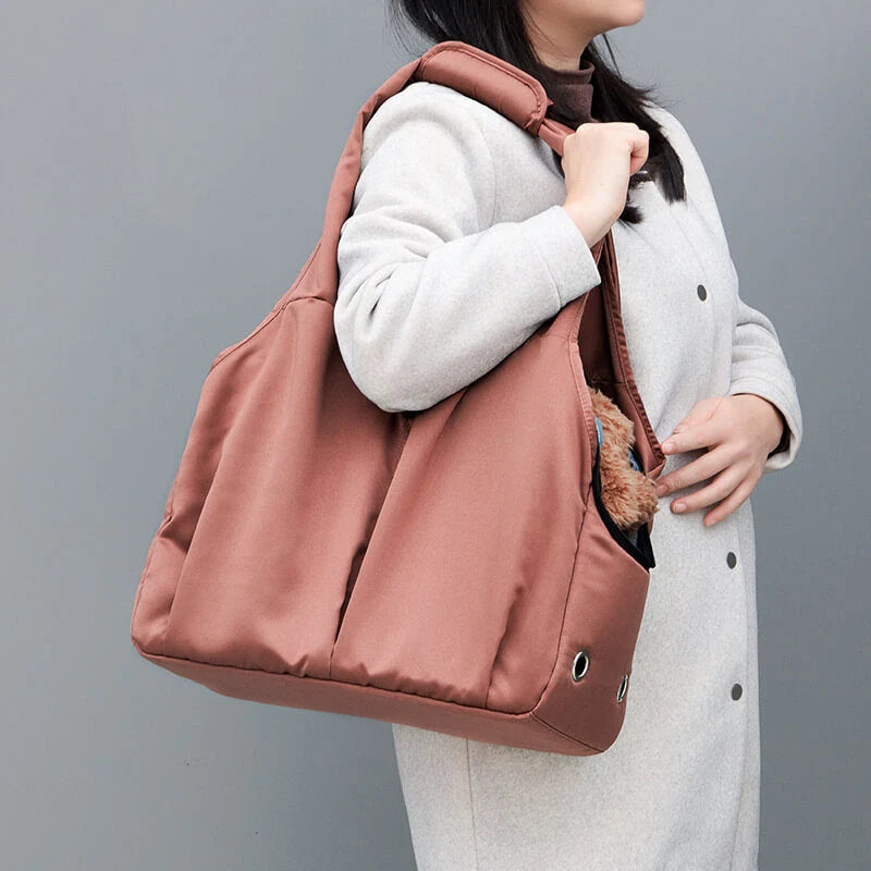 Dog Carrier Bag | Breathable Peach Skin Velvet & Mesh | 39 x 20 x 60 cm