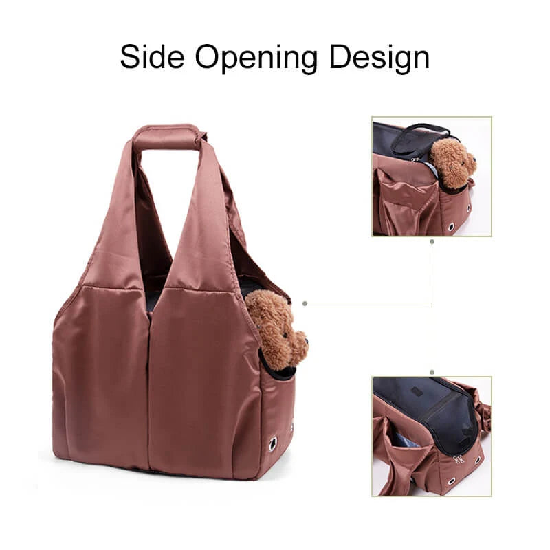 Dog Carrier Bag | Breathable Peach Skin Velvet & Mesh | 39 x 20 x 60 cm