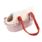 Dog Carrier Bag | Striped Ruffled Exterior & Plush Handles | Machine-Washable