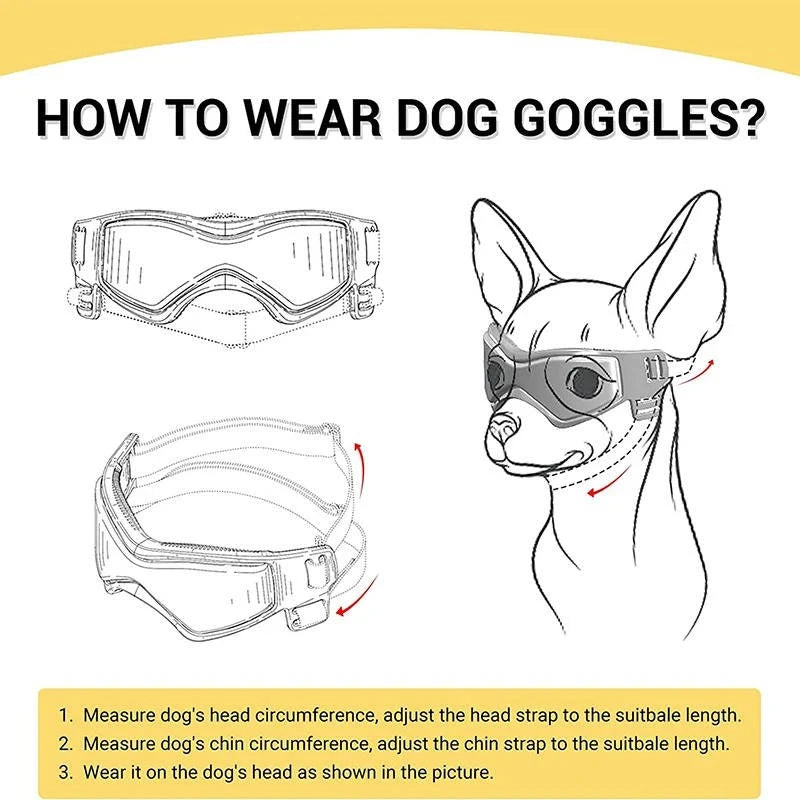 Dog Goggles | Wraparound Polycarbonate Lenses & Anti-Fog Vents | Small Breed