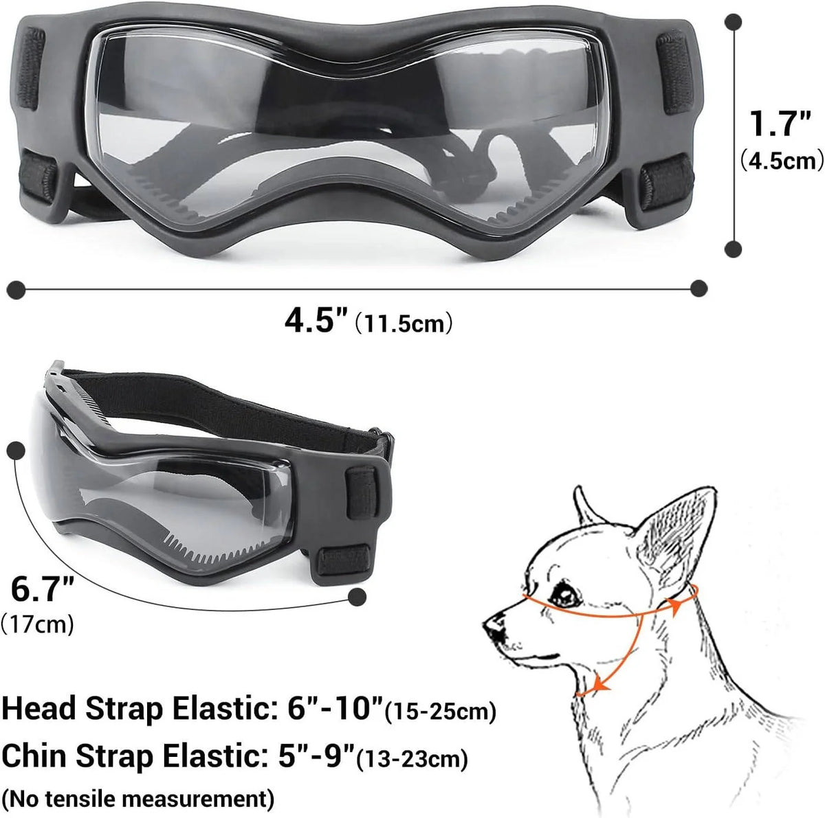 Dog Goggles | Wraparound Polycarbonate Lenses & Anti-Fog Vents | Small Breed