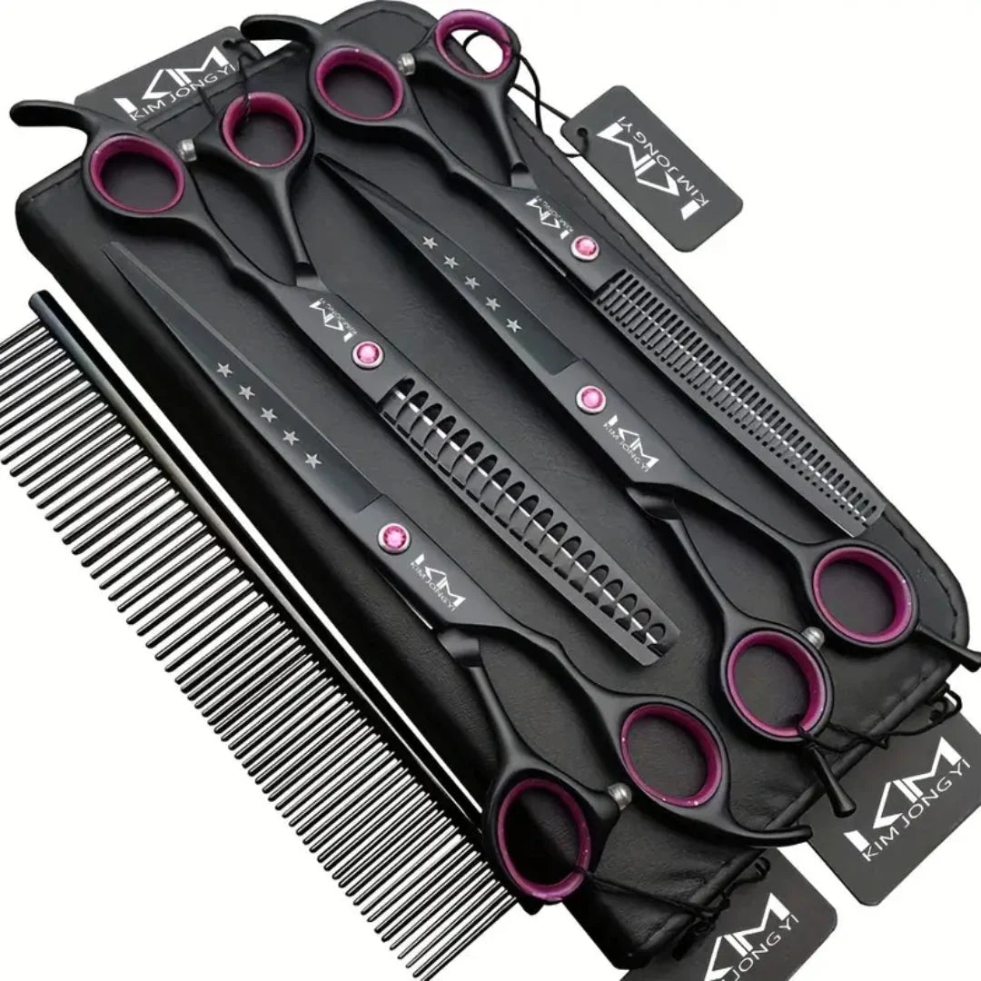Dog Grooming Kit | Precision Metal Scissors & Ergonomic Grip