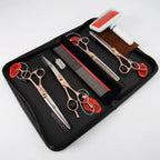 Dog Grooming Scissor Set | Straight, Curved & Thinning | Padded Zipper Pouch