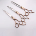 Dog Grooming Scissor Set | Straight, Curved & Thinning | Padded Zipper Pouch
