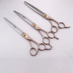 Dog Grooming Scissor Set | Straight, Curved & Thinning | Padded Zipper Pouch