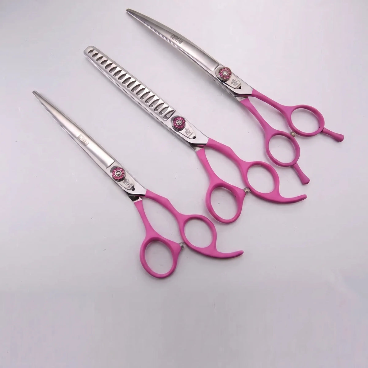 Dog Grooming Scissor Set | Straight, Curved & Thinning | Padded Zipper Pouch