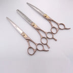 Dog Grooming Scissor Set | Straight, Curved & Thinning | Padded Zipper Pouch