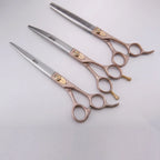 Dog Grooming Scissor Set | Straight, Curved & Thinning | Padded Zipper Pouch