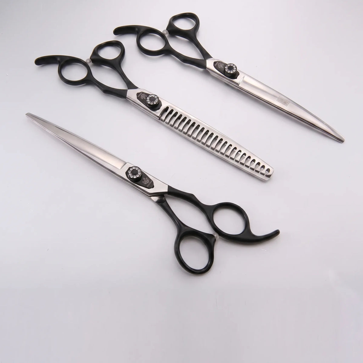 Dog Grooming Scissor Set | Straight, Curved & Thinning | Padded Zipper Pouch