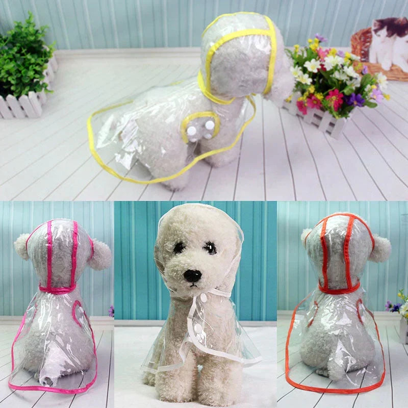 Dog Rain Jacket | Transparent Waterproof & Windproof | Adjustable Belly Strap