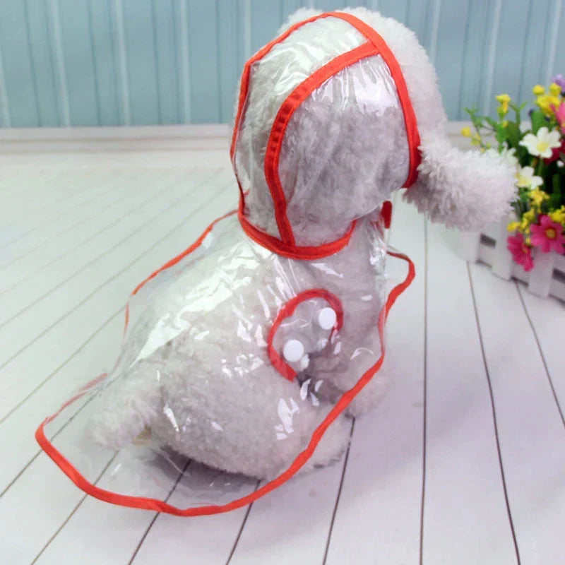 Dog Rain Jacket | Transparent Waterproof & Windproof | Adjustable Belly Strap