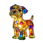 Dog Table Lamp | Stained Glass Mosaic & Warm LED