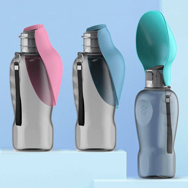Dog Travel Water Bottle | Built-In Foldable Bowl Leak-Proof & One-Handed