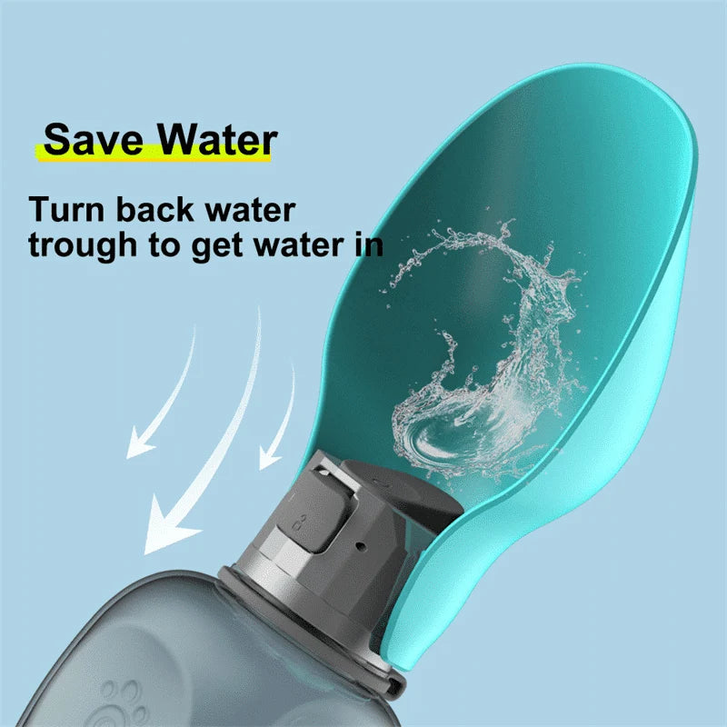 Dog Travel Water Bottle | Built-In Foldable Bowl Leak-Proof & One-Handed