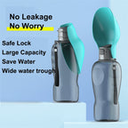 Dog Travel Water Bottle | Built-In Foldable Bowl Leak-Proof & One-Handed