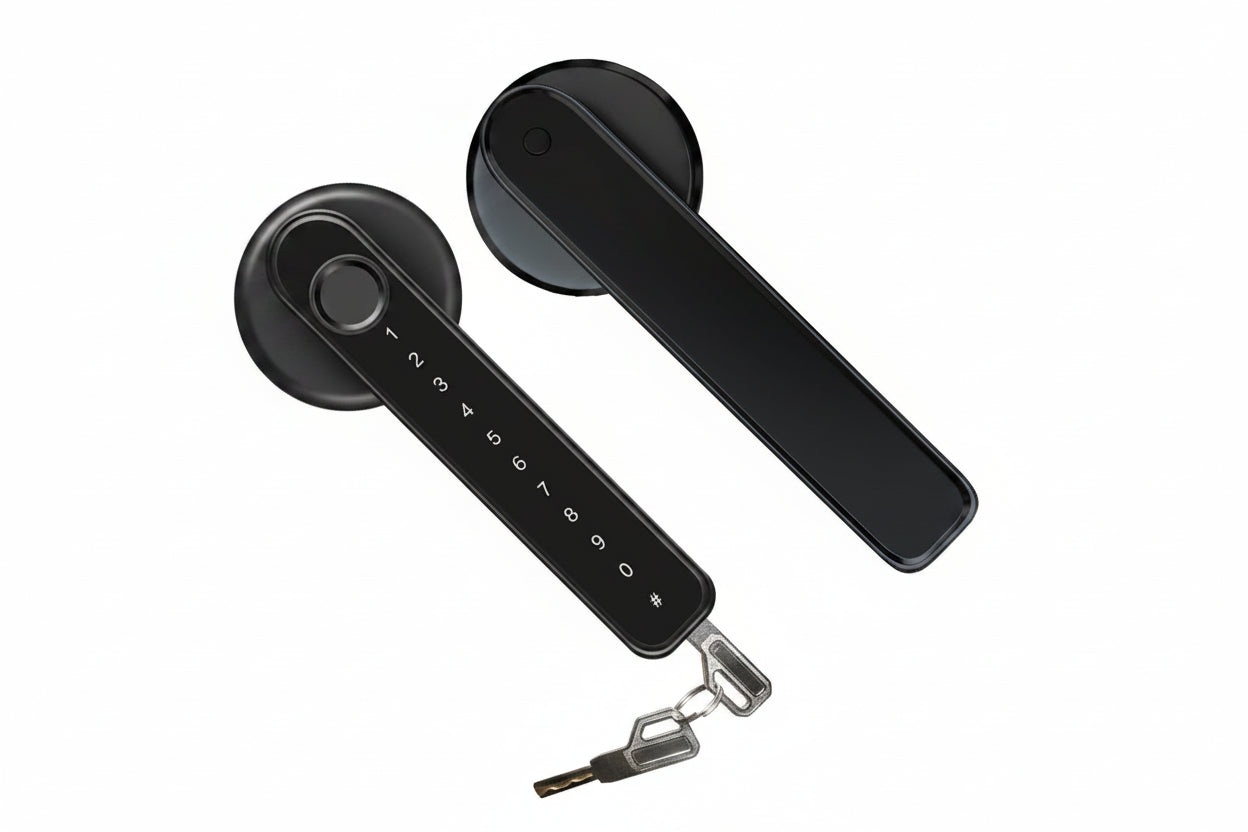 Door Handle Lock with Fingerprint Reader