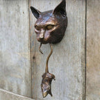 Door Knocker | Oxidized Brown Resin Cat & Mouse Design