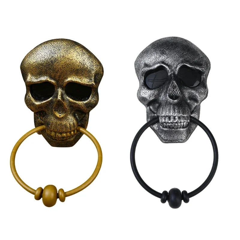 Door Knocker | Weather-Resistant Plastic Skull | Approx. 16 x 14 cm