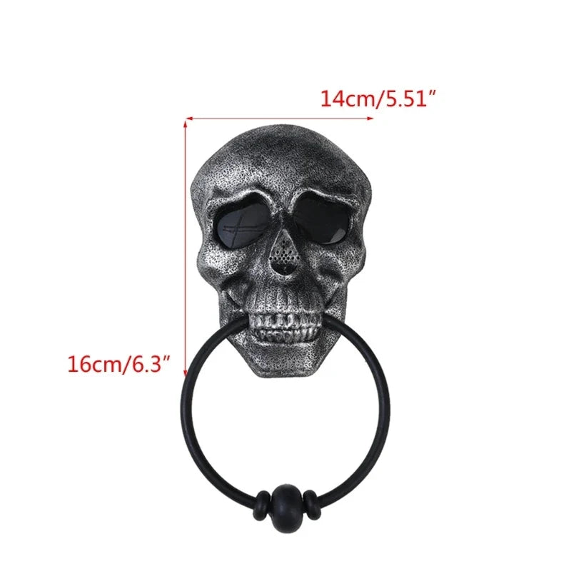 Door Knocker | Weather-Resistant Plastic Skull | Approx. 16 x 14 cm