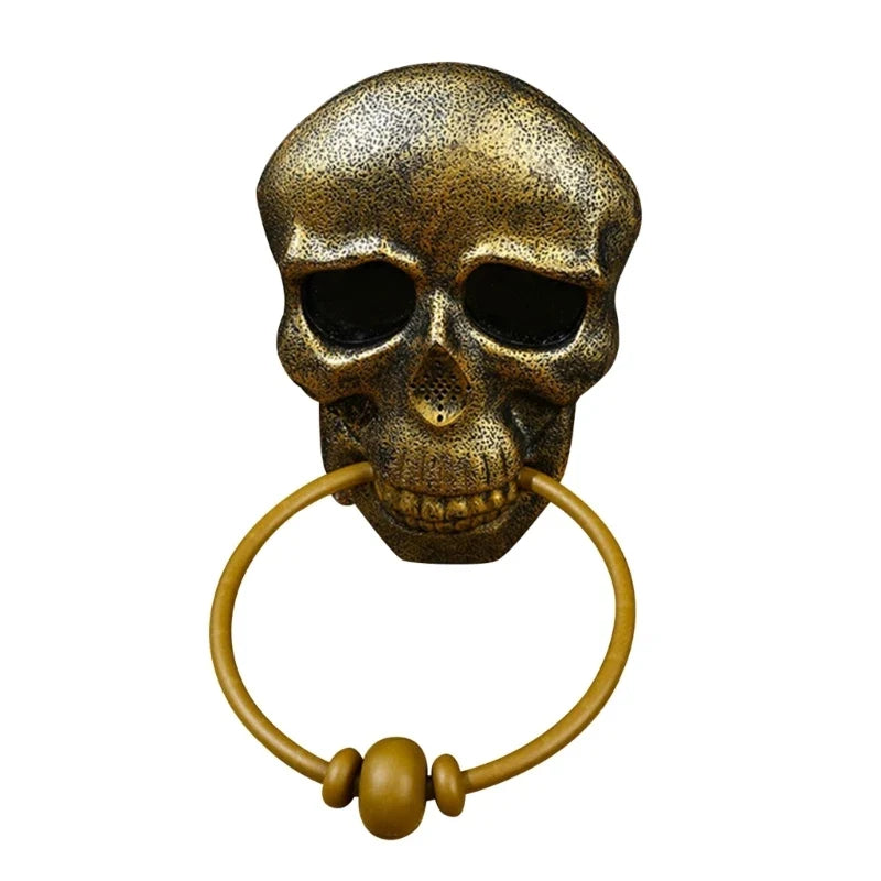 Door Knocker | Weather-Resistant Plastic Skull | Approx. 16 x 14 cm