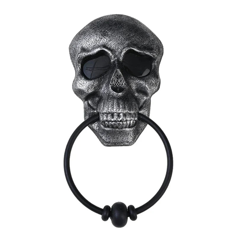 Door Knocker | Weather-Resistant Plastic Skull | Approx. 16 x 14 cm