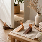Door Stop | Heavy-Duty Natural Wood & Non-Slip Base