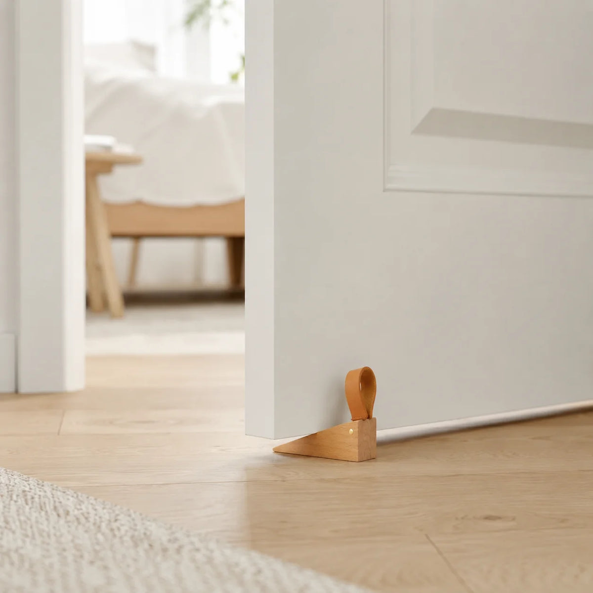 Door Stop | Heavy-Duty Natural Wood & Non-Slip Base