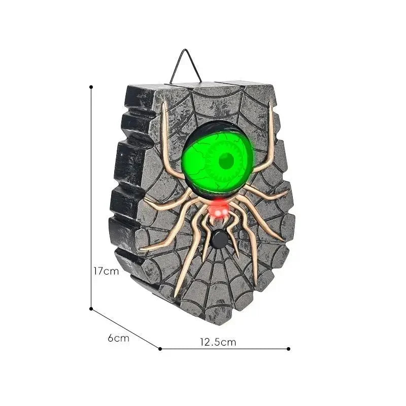 Doorbell Ornament | Interactive Glowing Eye & Sound | Adhesive Mount