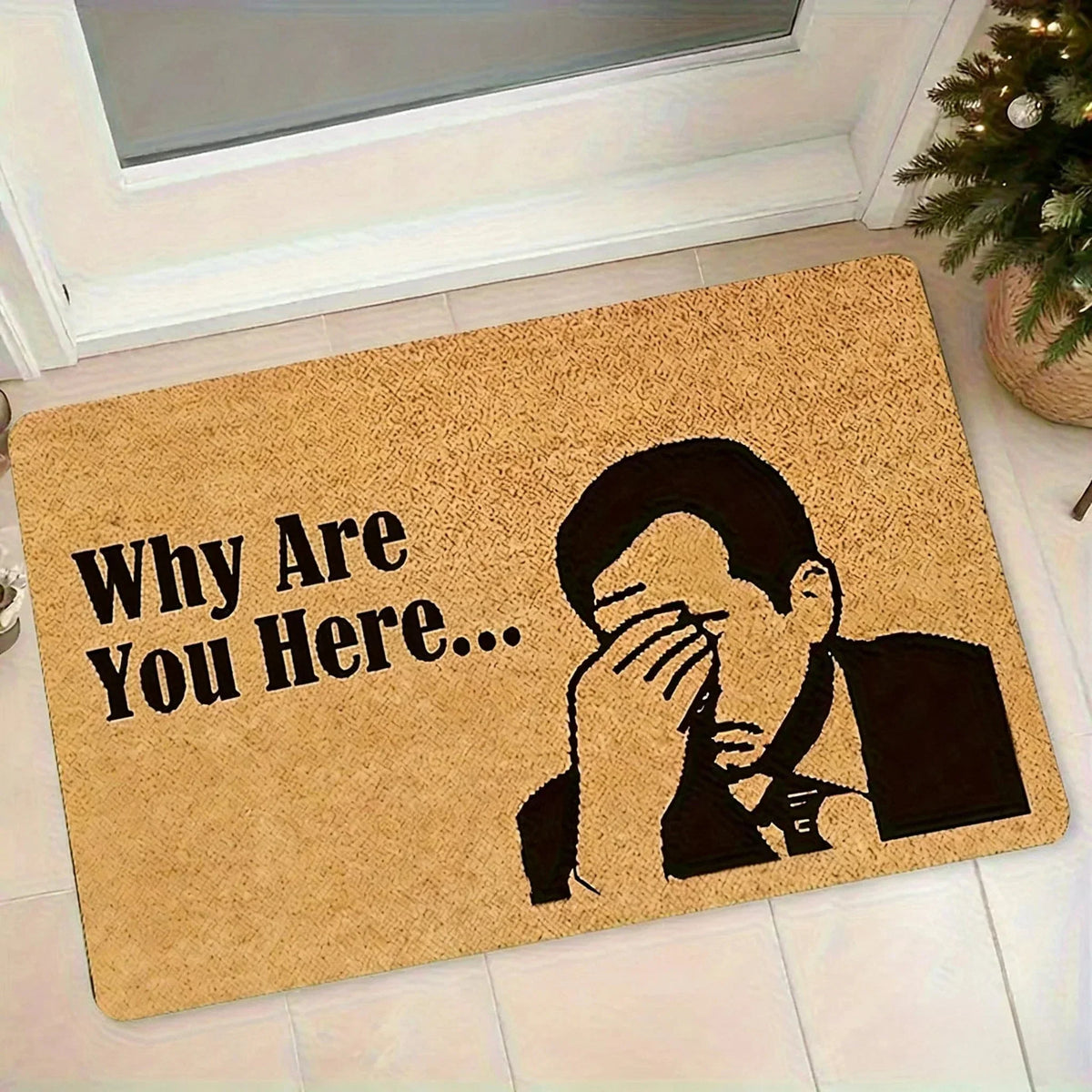 Doormat | Funny Facepalm Design & Non-Slip Memory Foam
