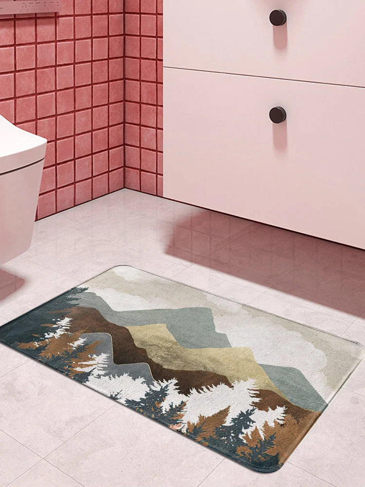 Doormat | Mountain Landscape Design | Non-Slip & Dirt-Trapping | Indoor & Outdoor