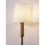 Double-Arm Wall Sconce | Bamboo & Bronze Finish | Fabric Shade