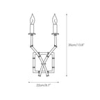 Double-Arm Wall Sconce | Bamboo & Bronze Finish | Fabric Shade