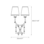 Double-Arm Wall Sconce | Bamboo & Bronze Finish | Fabric Shade
