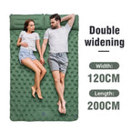 Double Sleeping Pad | Self-Inflating & Integrated Ergonomic Pillow | 200 x 120 cm