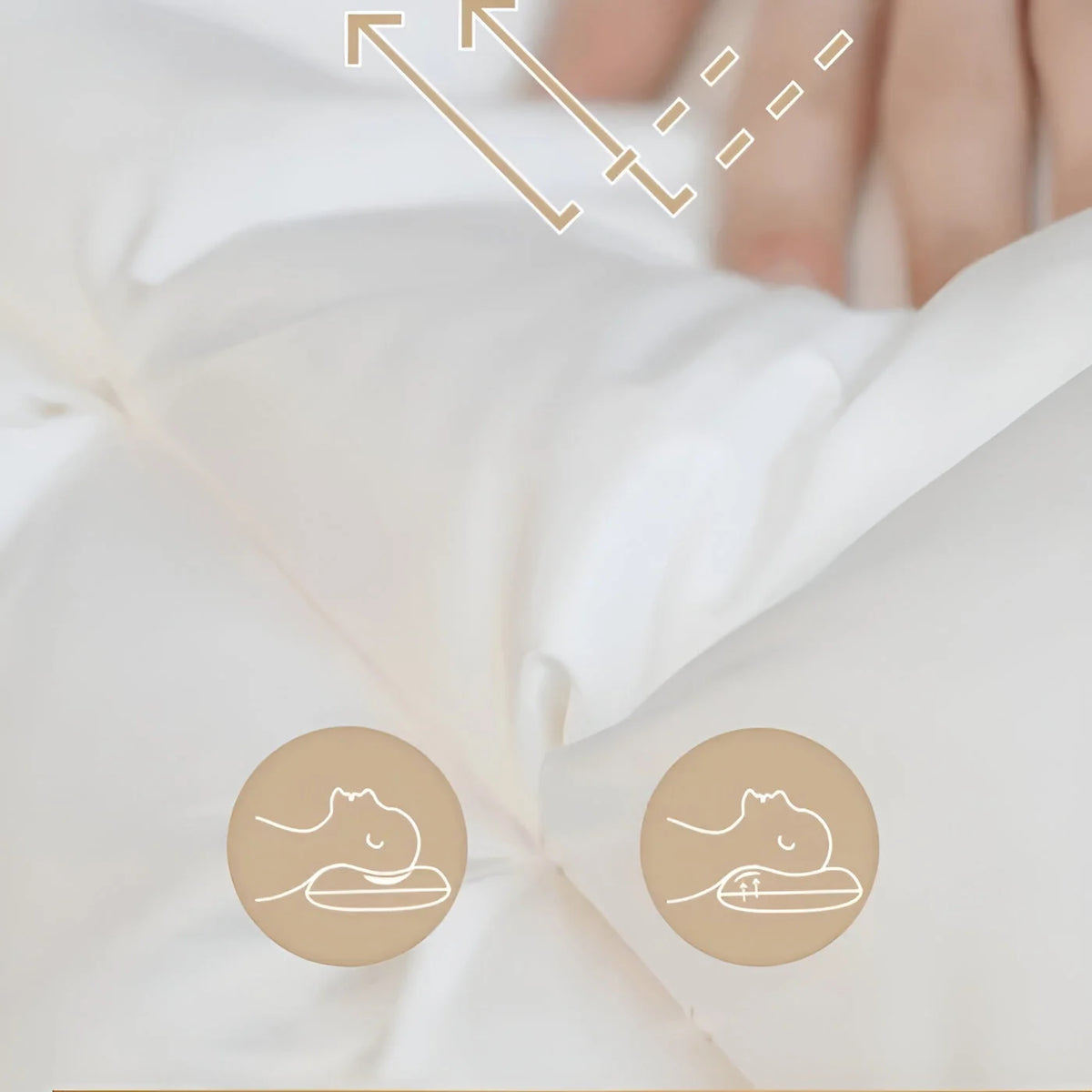 Down Pillow | 100% Goose Down & Ergonomic Neck Support