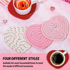 Drink Coasters | Heart-Shaped Non-Slip & Heat-Resistant | Set of 4