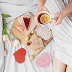 Drink Coasters | Heart-Shaped Non-Slip & Heat-Resistant | Set of 4